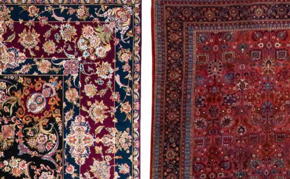 تقارن در کاربرد رنگ ها در فرش دستباف